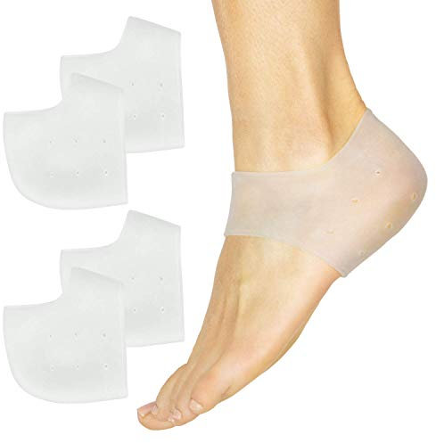 ViveSole Silicone Gel Heel Protectors (2 Pairs) - Sleeves for Blister Prevention, Plantar Fasciitis, Achilles Tendonitis, Heel Spur Pain Relief, Cracked Heels for Men and Women