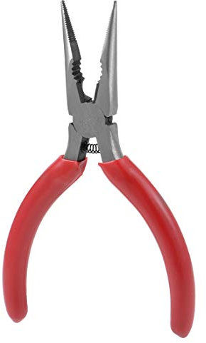 sourcing map Needle Nose Pliers 5-Inch, Forged from Chrome-Vanadium Steel, Nickel Plating