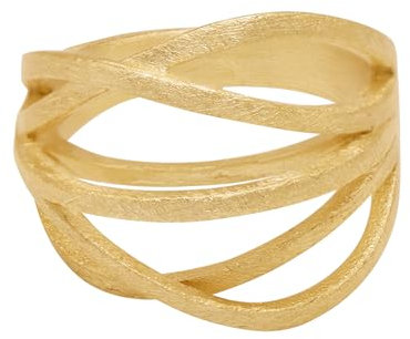 Heideman Ring Damen Arcus aus Edelstahl silber oder gold farben poliert Damenring für Frauen zeitlos und doch verspielt vergoldet Gr.62 hr24800-7-62