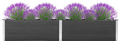 vidaXL Hochbeet Pflanzkübel Gartenbeet Blumenbeet Pflanzkasten Kräuterbeet Blumenkasten Pflanzkasten Gemüsebeet Pflanzbeet 300x50x54cm WPC Grau