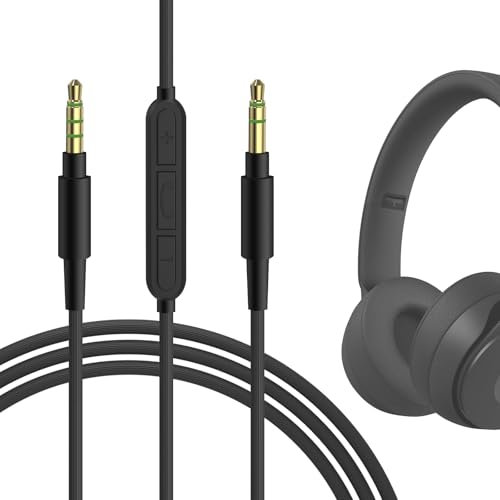 GEEKRIA Audio Cable with Mic Compatible with Beats Studio Pro/3, Solo 4 Headphones, 1/8 (3.5mm) to 3.5mm Replacement Stereo Cord with Inline Microphone and Volume Control (4ft/1.2m)
