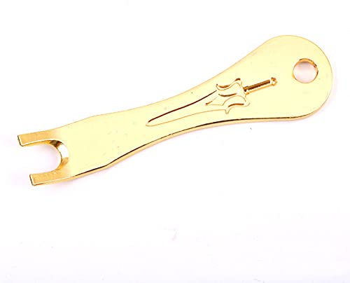 Zittop Akustische Gitarre Bridge Pins Puller Peg Remover – Saiten wechseln – Multifunktions-Gitarren-Peg-Abzieher Brücke Pin Remover Extractor Removal Metal Handy Tool Kit Zubehör (Golden)