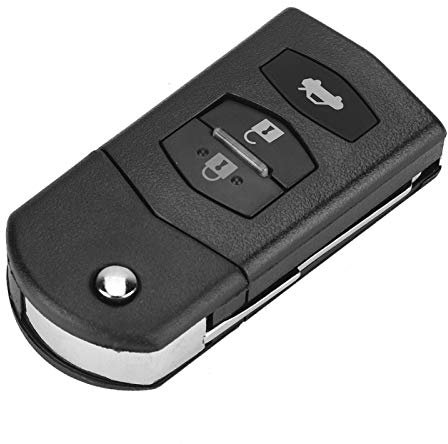 Klappschlüsseletui, Qiilu Schlüsselanhänger Fall, 3 Tasten Auto Fernbedienung Klapp Flip Schlüsselanhänger Fall Klingenabdeckung Shell Fit für 2 3 5 6 RX8 MX5