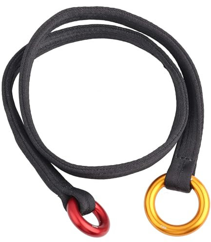 Outdoor Klettern Lanyard, 120cm/47,2 Zoll 22KN Positionierung Lanyard Klettern Getriebe Ankerschlaufe Gürtelschlinge Draht Lanyard Kletterausrüstung mit zwei hängenden Ringen für Ontree Gartenarbeit