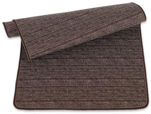 Casatessile Tappeto Cucina Melange Largo 53 cm. Passatoia Cucina Made in Italy, Antiscivolo, Lavabile - Marrone, 250 cm.