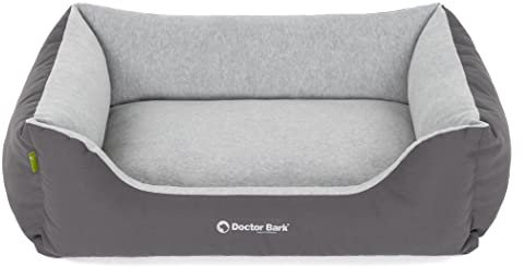 Doctor Bark Hundebett Kleine Hunde - Hundekörbchen Flauschig und Weich - Waschbar, Strapazierfähig, Kuschelig - Made in Germany - GreenLabel (S - 74x55 cm, Grau)