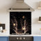 Premium 70 cm x 75cm Champagne Splash Glass 6mm Kitchen Splashback Heat Resistant Toughened Polished Edges - Back Splash Back Coloured Hob Painted Tempered Splashback