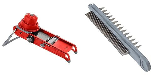 DE BUYER - Mandoline SWING PLUS rouge - 44,5 x 19,5 x 15 cm - 2015.43 & 2015.93 -double peigne 2 et 7 swing + boite