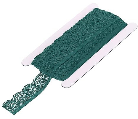 QUARKZMAN Spitzenbesatz Vintage Häkeln 0.98x10yards Dunkel Grün Spitze Farbband für Basteln Sammelalbum Kleider Stoff Hochzeit Dekoration Geschenkpapier
