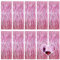 Ohiyoo 10 Stück Rosa Lametta Vorhänge 1 x 2.5M Tinsel Curtain Folien Fransen Metallic Lametta Vorhange für Geburtstag Partydekor Verlobung Hochzeit Weihnachten Neujahr Dekoration (Rosa)