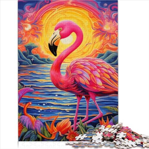 Art Psychedelic Flamingo Puzzle Geschenk 1000 Teile für Erwachsene Geschenke 100% recycelter Karton Lustige Familienpuzzles für Erwachsene Puzzle Hands-on-Spiel 1000 Teile (26 x 38 cm)