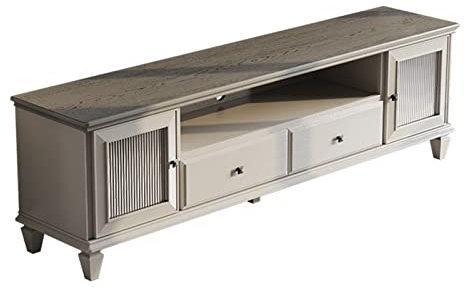 TV Schrank Fernsehschrank Moderner TV-Ständer, Wohnzimmer-TV-Medienkonsolentisch, stabiles Entertainment-Center mit 2 Schubladen, 2 Lagerschränken und 1 offenem Regal TV Stand TV-Möbel ( Color : A , S