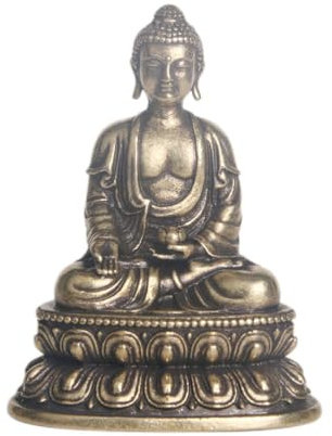 Amosfun Buddha-Statue aus Messing dekorative Außendekoration Buddha-Dekoration aus Messing Vintage- Figur in Buddha-Form Retro-Buddha-Statue Schreibtisch Ornamente alte Bronze