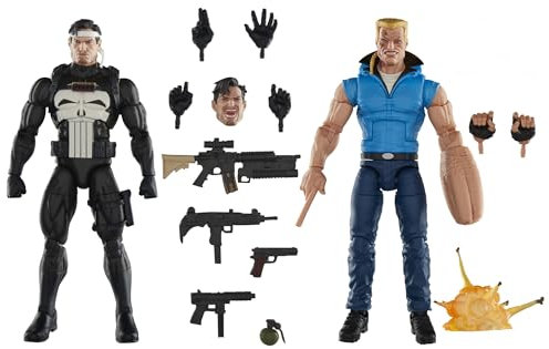 Marvel Legends Series Punisher and Bushwacker, Comics - Figuras de acción coleccionables de 6 Pulgadas