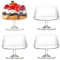 Anton Studio Designs Empire 11 cm Ciotola per zuppa inglese individuale fatta a mano perfetta per dessert, insalate e semifreddi - Trasparente - Set di 4 eleganti piatti da portata