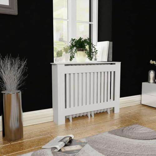INLIFE Armario cubre radiador de MDF blanco 112 cm Casa y Jardín, accesorios electrodomésticos (9,45 kg)