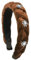 BOOMTOP Trachten Haarreif Samt Haarschmuck Dirndl Edelweiss Stirnband Geflochten Breit Haarband Vintage Gepolsterte Haarreifen Mode Kopfschmuck für Damen und Mädchen Braun