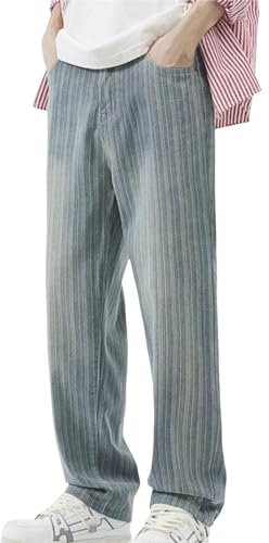 SRZYMJ Baggy Pants Herren Stretch Jeanshose Herren Baggy Jeanshose Herren Stretch Latzhose Arbeitshose Jeans Jogginghose Reissverschluss Cargohose Chino Hose Freizeithose Outdoor Hosen Lang Blau 31