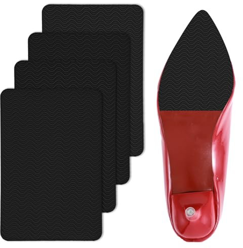 JIEYAO Rutschfeste Schuhsohle, 4 Stück Selbstklebende Anti Rutsch Sohle Gummisohlen Zum Aufkleben Weich Geräuschreduzierung Sohle Pads Schwarz Schuhsohlen Protektoren für Alle Größen