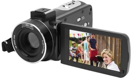 Appareil Photo Numérique, Caméscope Vidéo 4K 56 MP avec Zoom Numérique 18X, écran Tactile Rotatif 3 Pouces, Lumière de Remplissage Avant, Caméra Vlogging pour Voyage, Prise en