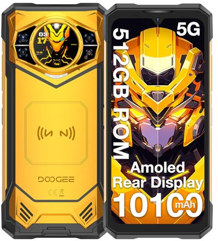 DOOGEE S200 X Rugged Smartphone 5G, 32GB+512GB(2TB) DDR5, 1.32'' AMOLED Rear Display, 10100mAh/33W, 100MP+20MP Night Vision, Android 14 Rugged Phone,6.72'' FHD+ 120Hz, IP68/WiFi6/OTG/Face ID/NFC/AI