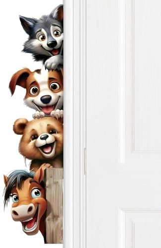 Derwrtup Dog Wallpaper | Self-Adhesive Animal Wallpaper Decor - Multifunctional Wall Sticker, 60x17cm/23.5x6.7inch Peel and Stick Wall Art Stickers for Nursery, Kindergarten