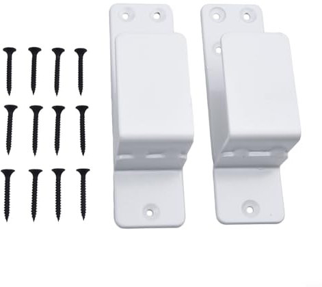 Zeroupshop Door Barricade Brackets, Barricade Door Bracket Heavy Duty Door Security Holder Bracket, Tool Hanger For Home, House Gate Garage Barn Shed(White)