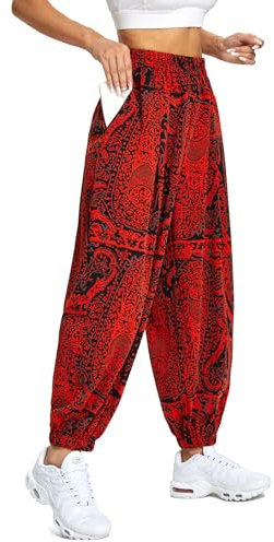 Rexspek Yogahose Damen Lang Damen Leicht Yogahose Pumphose Hippie Hose Kleidung XL