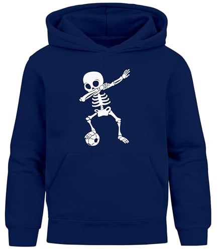 MoonWorks® Kinder Hoodie Fußball Dabbing Skelett Jungen Sport Hobby Fußballverein Jungengeschenke