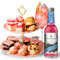 Patisserie Valerie Pink Gin Gift Hamper – Luxury Afternoon Tea Hamper For 2 with Cotswolds Wildflower Spritz, Brownies, Scones, Profiteroles & Clotted Cream Treats
