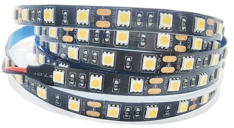 Vrabocry 12V Warmweiß LED Streifen Licht 5M Strip Lichtband Schwarz PCB Board 5050 nicht wasserdicht IP20 300 LEDs Farbwechsel Band Leiste Lichtleiste für Schlafzimmer, Küche Dekoration
