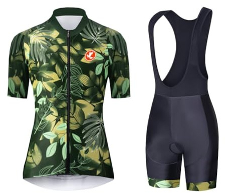 UGLY FROG Fahrradtrikot Kurzarm Set für Damen Radtrikot T Shirt Radsport Radtrikot Set Fahrrad Trikot Kurzarm+Radhose Gel Pad,Professionelles Spieltrikot, MTB Radtrikot, Anpassbares Muster