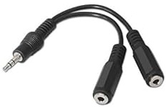 Watio Wave Audiokabel – 2 x 3,5-mm-Stereo-Klinkenstecker auf 15 cm Klinkenstecker, ideal für hochwertige Audioverbindungen