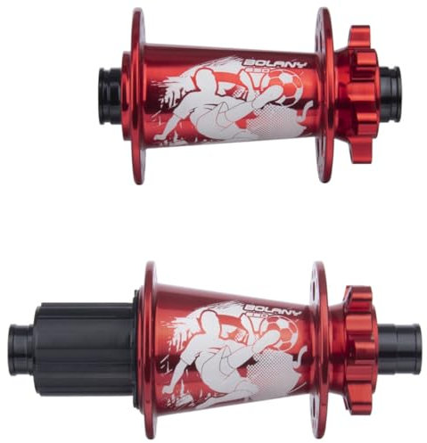 NHPJFDC Mozzo Boost per Bici con Perno Passante, 32 Fori, 120 clic, 6 Griffe, mozzo in Lega di Alluminio per Bici da 8-12 velocità, mozzi per Freni a Disco per Mountain Bike (Rosso)