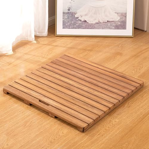 GAOBINGB Tapis de Bain antidérapant Personnalisable en Bambou, bac à Douche en Bois Massif, Pont de Douche Absorbant avec poignée et Pieds antidérapants (110 x 80 cm)