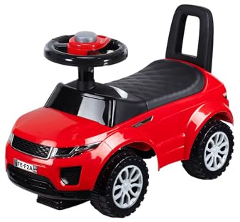 NINODOVAE Ride on car with horn, storage under seat, NO POWER, Foot To Floor Slider Toddler age for 1-3 Years (Red)