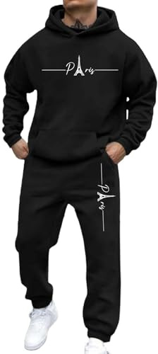 Generisch Ensemble pour homme avec sweat à capuche, pantalon de jogging, survêtement décontracté pour tous les jours, fitness, course à pied, vêtements décontractés