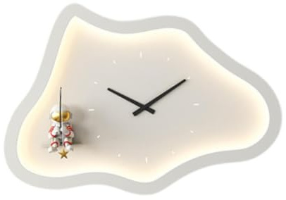 Wandleuchte, Uhr, Wandleuchte, kreativ, für den Innenbereich, minimalistische Wolkenform, dekorativ für Wohnzimmer, Nachttisch, Schlafzimmer, Büro, Dekoration, weiß