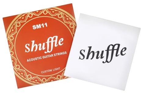 NbgrvB Cuerdas de guitarra de aleación de carbono, paquete de 6 guitarras acústicas folclóricas, juego de 0.11 a 0.52 pulgadas con tono bronce, para guitarras clásicas y infantiles