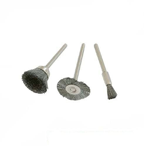 Silverline 580466 3 brosses métalliques sur tige 5, 15, 19 mm