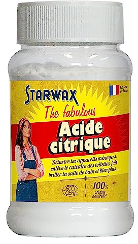 STARWAX THE FABULOUS - Acide Citrique - 400g- Détartre les Appareils Ménagers - Enlève le Calcaire - Fait Briller la Salle de Bains - 100% d'Origine Naturelle - - Fabriqué en France
