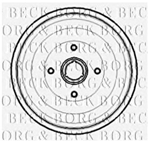 Borg & Beck BBR7189 Rear Brake Drum To Fit VW Caddy (-ABS) 96-