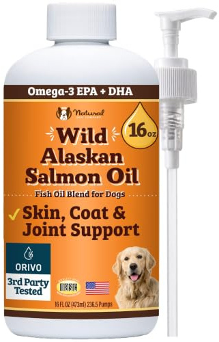 Natural Dog Company Wild Alaskan Salmon Chews for Dogs – Fish Oil Supplement with EPA & DHA for Itchy Skin, Coat, Brain, Joints & Immune Health, Daily Omega-3