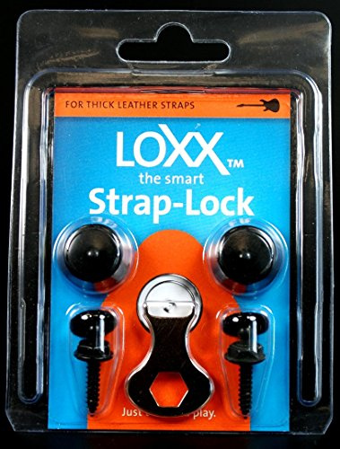 schaeffertec Loxx Box Music Strap Lock für elektrische Gitarre/Bass Größe XL schwarz chrom vergoldet
