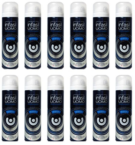 12 x Infasil Deo Spray Men Fresh Derma 48h Deo männliche Anti Geruch