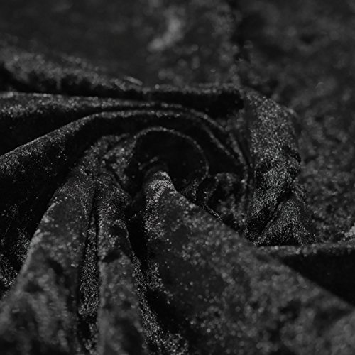 Bling Pannesamt Stoff Schwarz – Ideal für Vorhänge, Polstermöbel, Rollos, 147 cm breit, Meterware