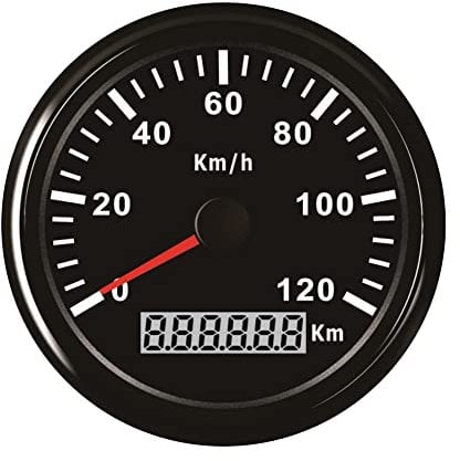 ELING GPS Tachometer Geschwindigkeitsmesser 120KM/H für Auto Motorrad Boot Yacht mit Hintergrundbeleuchtung 85mm 12V/24V