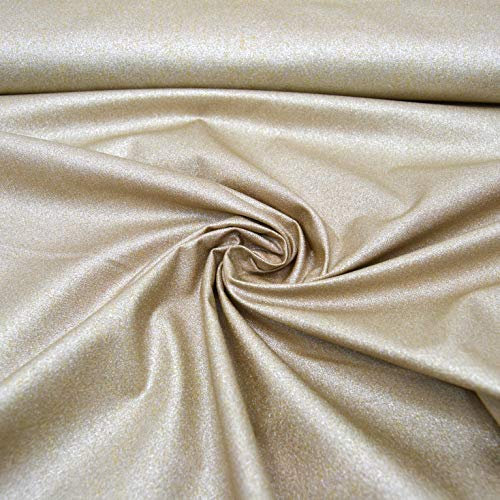 MAGAM-Stoffe Maren Wasserabweisender Baumwollstoff Wachstuch Glitzer Oeko-Tex Meterware 50cm (03. Gold)