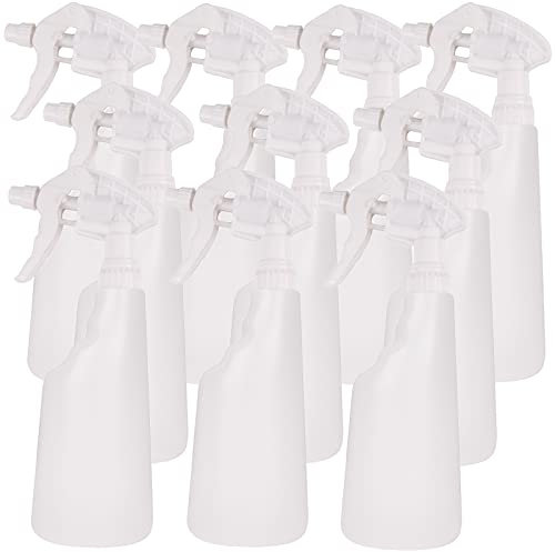 10 x White 750ml Heavy Duty Empty Plastic Water Trigger Spray Bottles for Household Gardening, Plant Watering, Car Valeting & Cleaning