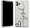TULLUN Personalised Phone Case for iPhone Xr - Custom Name & Heart Crystal Clear Hybrid Shockproof TPU Bumper & Hard Back Plate Cover - Black Vertical Name
